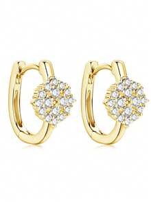 XUJIA 1 par de brincos de argola de moissanite elegantes e luxuosos para mulheres, em prata esterlina 925, redondos, de 1,8 mm e 1,4 mm, perfeitos para aniversários, dia dos namorados, noivado, casamento, joias, presentes