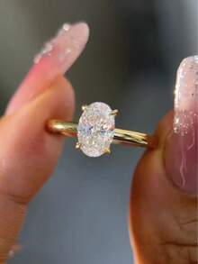 1 chiếc nhẫn hở đính đá mặt trăng lãng mạn mạ 18K sang trọng dành cho nữ, thích hợp cho các bữa tiệc, hẹn hò và nhân viên văn phòng đeo nhẫn Opal Úc tự nhiên - Vàng - Xem 8