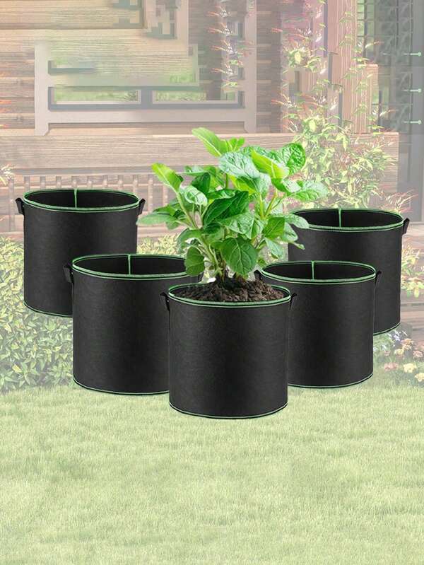 Blumentopf Pflanzentasche, Pflanzentasche, verstärkte Kartoffel Pflanzentasche, schwere Pflanzentasche, Vliesstoff Pflanzentasche, Tuch Sämling Topf, Tuch Sämling Tasche, Pflanzentasche, Garten Pflanzentasche, für Innen- und Außenbereich, Pflanzentopf mit Verschluss Rand Schöne Pflanzentasche Blumentopf Tasche Balkon Hof Große Gemüsetopf, mit Griff Pflanzenwachstumstasche, geeignet für Niedrigdruck Pflanzentraining von Früchten, Gemüse und Blumen