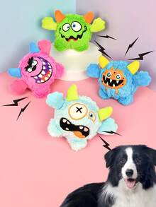 Halloween Dog Toys Monster Design Funny 3 IN 1 Interactive Pet Toys, Puppy Teething Toys Dogs Birthday Gifts, Durable Dog Balls For Small Medium Large Dogs