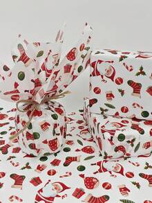 5/10/20pcs Christmas Tree Pattern Colorful Wrapping Paper, Size 19.69 X 13.78 Inches, Suitable For Wedding, Christmas, Birthday Gift Wrapping, Bouquet Filler, Party Favor And More