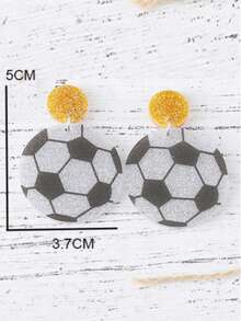 1 par de pendientes con bola colgante de parches de lentejuelas acrílicas para mujeres, adecuados para eventos deportivos y fiestas