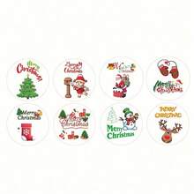 1 Roll Christmas & Winter Sticker Pack, 500 Sheets/Roll, Vinyl Stickers For Scrapbooking, Diary, Notebook, Laptop, Bumper, Skateboard, Water Bottle, Computer, Phone, Cartoon & Anime