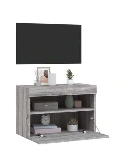 VidaXL TV Wand Unit LED Lighting 60x30x40 Cm Grijs Sonoma view 7