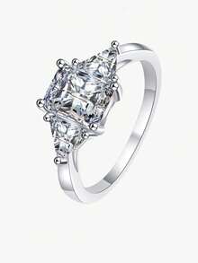 2 Carat Moissanite Ring, Men's Pinky Ring, Women's Single Ring, Silver Ring, Birthday, Christmas, Valentine's Day, New Year's Day, Mother's Day, Teacher's Day, Wedding Season, Back To School Season Gift (With Gift Box)