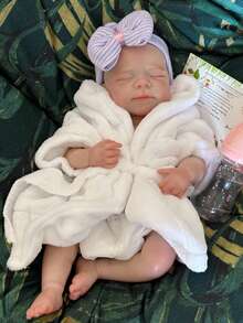 Bambola Reborn in silicone di 17-18 pollici - Bambina dipinta a mano, bocca apribile e occhi chiudibili, corpo morbido e realistico, pose da addormentata perfette, ideale per collezionisti e regali - Multicolore - Visualizzare 10