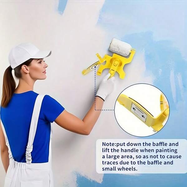 5pcs Paint Roller Set With Edging Tool - Clean-Cut Design, Extra Replacement Rollers For Indoor & Outdoor Painting On Walls And Ceilings, Yellow, Durable Plastic, Ideal For Home And Professional Use, Painting Accessories|CleanCut Design|Durable Plastic Rollers, Paint Roller Set