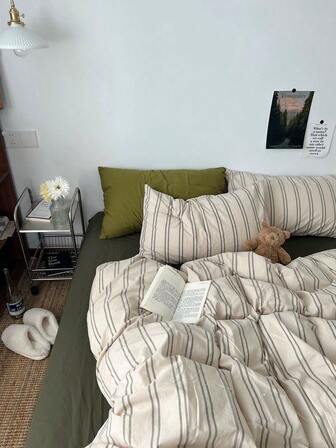 Ensemble de housse de couette à pompon style bohème et campagnard, 3 pièces, décor mini pompon, housse de couette beige en microfibre douce. 1 housse de couette, 2 taies d'oreiller, sans couette | Mode en ligne | SHEIN FRANCE