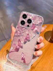 2 件时尚蝴蝶印花透明彩绘防摔手机壳，防摔手机保护套 - 彩色 - 查看 5