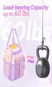 Famichan Mesh Shower Caddy Portable With Drawstring, Dorm Room Essentials For College Students Girls, Large Shower Bag For Camping,Swimming,Gym,Travel,Bathroom - Pink - Dark Grey - View 6
