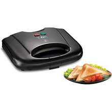 Máquina de Sándwiches Compacta (Negra) con Revestimiento Antiadherente, Ideal para 2 Porciones (Sándwiches o Paninis), Luz Indicadora y Fácil de Limpiar - Sandwichera - Ver 10