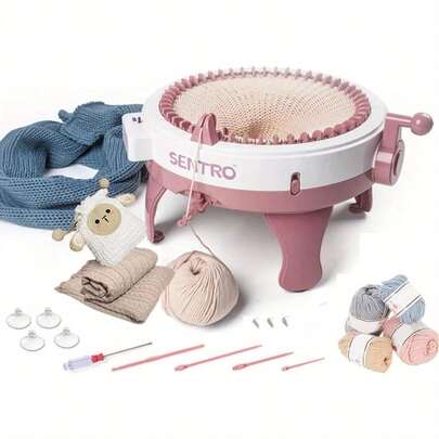 Shoze 48/40Needle Knitting Machine – DIY Hand Crank Weaving Loom For Knitting Crochet Projects, Rotating Needle Design For Adults & Beginners