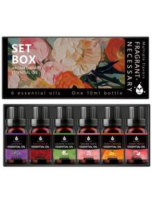 Conjunto de 6 óleos essenciais de aromaterapia / Conjunto de 4 óleos essenciais de aromaterapia / 1 óleo essencial de aromaterapia de 10 ml, sakura, rosa, baunilha, lavanda e outros óleos perfumados, adequado para quarto, sala de estar, banheiro, hotel e outros espaços internos, óleos essenciais com fragrância de longa duração, para difusor