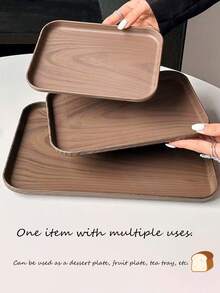 Bandejas de alta calidad con textura de madera, vajilla y bandejas para almacenar pan para el hogar, bandejas rectangulares para almacenar tazas de agua y té para la casa de té, bandejas para pasteles y comidas para la pastelería, bandejas para servir comida en fiestas.