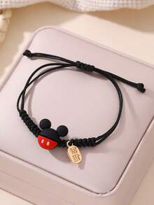 Disney 1 chiếc vòng tay dệt hình chuột Mickey hoạt hình thời trang và dễ thương, kiểu dáng tươi tắn và ngọt ngào, món quà nhỏ dành cho bé gái. - Nhiều màu - Xem 12