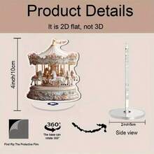 Captivating Acrylic Rotating Carousel 2D Desktop Decor - Perfect For Christmas Ideal Gift, Sunlight Catcher Design (Random Style) Home Decor Christmas Decorations Room Decor Winter