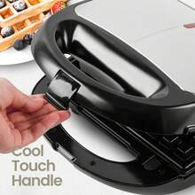 SUPERLEX 4-In-1 Sandwich Maker, Stainless Steel Sandwich Toaster, Waffle Maker, Panini Oven, Grill, Dough Stick Maker, Donut Tray, Nut Tray, Cake Tray, Removable Deep Slot Baking Tray, Non-Stick Coating Suitable For Kitchen Breakfast, Cool Touch Handle, Non-Slip Bottom Feet - UK Plug(220-240V) - View 9