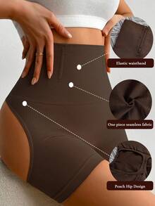 4PCS Tummy Control Tummy Control Shapewear, With Tummy Control And Hip Lifting Functions, Seamless Tummy Control Compression Shapewear, Women's Solid-Color Medium-Support Thin Pants, Women's Underwear And Shapewear​ ﻿ - Màu hỗn hợp A - Xem 3