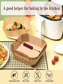 300 pièces/200 pièces/100 pièces/50 pièces/30 pièces/10 pièces Papier sulfurisé, tapis de cuisson, papier huilé en silicone, bols en feuille d'étain, tapis de cuisson en forme de bols pour empêcher tout résidu ou graisse de fuir au fond de la friteuse à air. Fournitures pour dîner en famille, fournitures pour fête