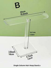 一套亚克力发圈展示架，发圈收纳架，旋转爪夹收纳架，透明展示架，发带盒 - 無色 - 查看 14