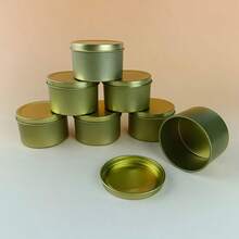 5/12 PIEZAS Latas de vela doradas para hacer velas, velas caseras DIY, artesanías, latas vacías para almacenamiento y empaque de regalos, latas de vela de aromaterapia con tapas, regalos festivos para amigos y decoración de mesa para reuniones familiares - Multicolor - Ver 5