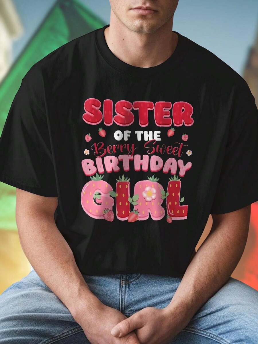 SISTER OF THE BERRY SWEET BIRTHDAY GIRL Maglietta Uomo Regalo Divertente Compleanno  Moda Estate Casual Stampa Originale Idea Regalo Promo Esclusiva Offerta Imperdibile Vestibilità Comoda