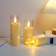 1 Peça Luz de Vela LED sem Chama com Formato de Copo e Baterias, Luz de Vela Eletrônica para Decoração Doméstica, Ideal para Decoração de Casamento, Decoração de Mesa de Jantar, Aniversário, Festa, Decoração do Dia dos Namorados, Vela Acendedora, Vela Elétrica, Jantar à Luz de Vela, Velas para Desejos, Decoração de Natal com Luz de Vela