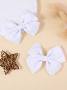 2pcs Kids/Teens Plain Butterfly Hair Clips, Suitable For Everyday Use