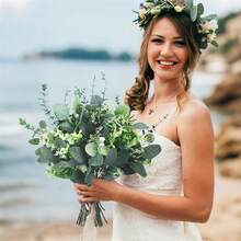 60Pcs,Artificial Greenery Stems Box Set,With 6 Kinds Of Faux Plants And Fake Flowers For DIY Bridal Bouquets Wedding Floral Arrangement Table Centerpieces Decoration (Green) - 綠色 - 查看 3