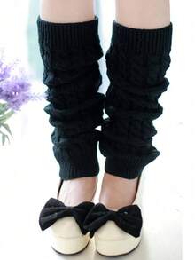 1 双女士冬季保暖靴套，针织靴袜，短款腿套，靴套腿套，保暖圣诞礼物 - 長款 - 查看 9