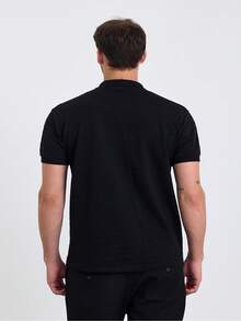 Men's 2-Pack Basic Loose Polo Neck T-Shirt - Black - View 7