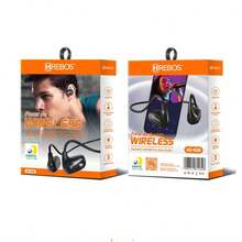 Fone De Ouvido Sem Fio Stereo Bluetooth Corrida Fitness Hrebos HS-406 - Preto - Visão 6