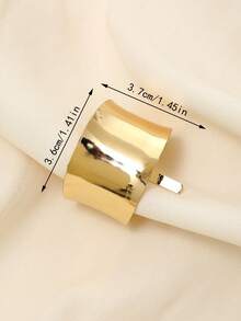 1个时尚弧形半包式马尾发夹 - 装饰浓密马尾 | 装饰发夹 | 女士宽口金属发夹 | 时尚半包式发夹和半圆形钩夹，金色头饰，发夹爪，发夹，发爪，发夹，发卡，发夹，发饰，女士发饰，发卡，夏季，假日，旅行 - 金色 - 查看 3