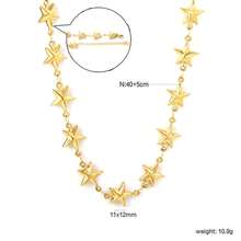 Collar de perlas de agua dulce de lujo europeo y americano, cadena de clavícula en forma de estrella de cinco puntas, collar de acero inoxidable chapado en oro de 18 quilates al vacío para fiestas, regalos, banquetes de boda y accesorios de joyería para mujeres