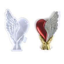 Molde de silicona con forma de corazón, con forma de ala de corazón para sostener en la mano, regalo del Día de San Valentín para mamá, hija, amante, decoración del hogar DIY de moda, decoración de pared