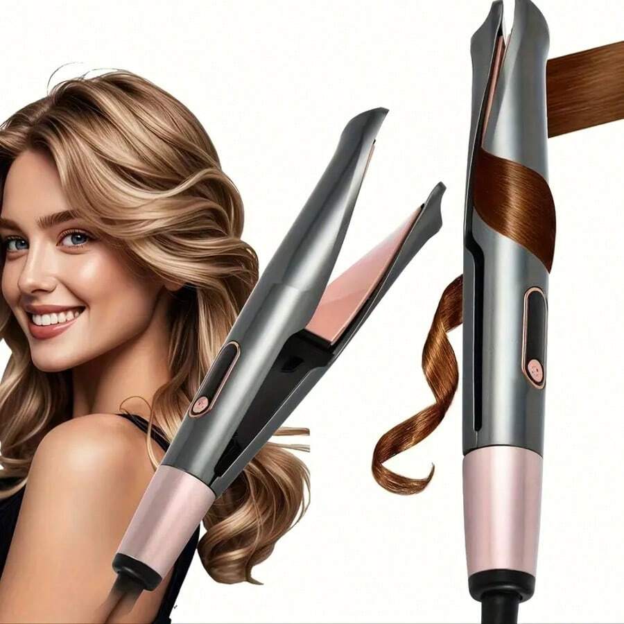 UKLISS All-In-One Hair Straightener & Curling Iron (LCD Display) – Professional For Any Hair Type - UK Plug(220-240V) - View 1