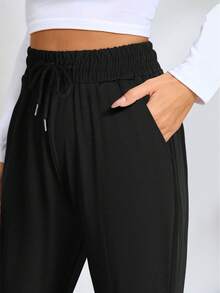 Pantalones deportivos con bolsillos en ángulo para mujer, pantalones casuales para exteriores de otoño, de cintura alta y no ajustados, pantalones deportivos casuales tipo cargo y jogger