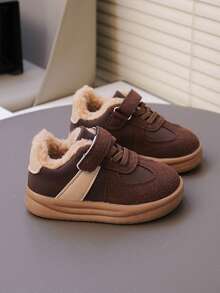 冬季保暖儿童冬鞋，舒适防滑男女童魔术贴运动鞋