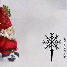 Estaca de jardín con copo de nieve de metal, decoración de patio delantero de invierno, regalo para amantes de los copos de nieve, idea de decoración de jardín con copos de nieve, regalo de decoración de invierno para exteriores de metal, toque perfecto de decoración navideña para cualquier habitación, adorno para puerta navideña, regalo de Navidad, muñeco de nieve para puerta