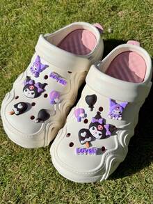 12 Peças Decorações de Sapato Fofas em Roxo e Preto em PVC, Balão de Coração, Sorvete, Balão de Ar Quente, Removíveis, Encantos de Sapato DIY Adequados para Chinelos, Sandálias, Sapatos de Praia, Bolsas de Praia, Decoração Personalizada da Moda, Presentes para o Dia das Crianças e Outras Ocasiões Especiais