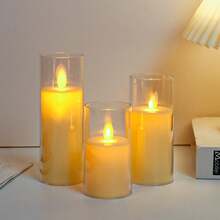 1 Peça Vela LED Cintilante Sem Chama (Com Bateria), Vela Eletrônica com Núcleo de Chama Dançante, Adequada para Natal, Halloween, Decoração de Casamento, Decoração de Mesa de Jantar, Festa de Aniversário, Comemoração de Feriados, Decoração do Dia dos Namorados, Vela Eletrônica, Vela de Desejos