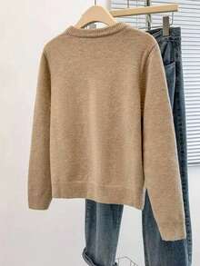 Women's Knitted Cardigan, Colorful Button, Solid Color, Casual, Spring/Autumn