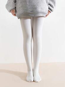 1pc Children's Brushed Thick Tights, Warm & Cozy Leggings For Girls, Suitable For Daily Wear And School Uniform, Autumn/Winter