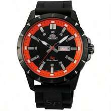 Orient 东方 FUG1X009B0 男士运动手表 - 包含 1 块石英表，搭配黑色橡胶表带、夜光显示、星期日历、防水功能，适合户外运动爱好者 - 黑色 - 查看 1