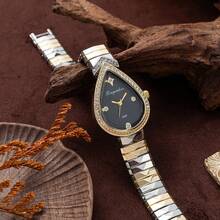 云口时尚简约风格腕表，轻盈奢华不锈钢表带，适合女性佩戴，办公及通勤皆宜。 - 均碼 - 查看 6