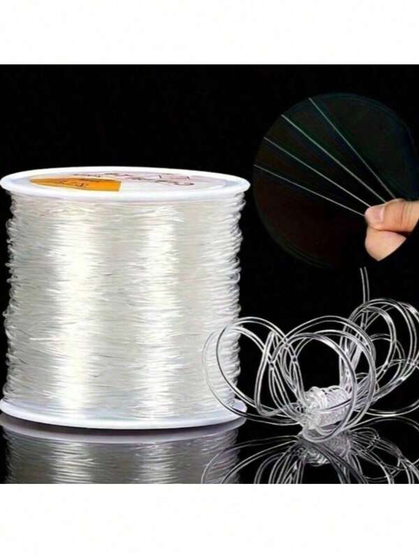 0.5-1.0mm Clear Crystal Elastic Wire For DIY Jewelry Making Craft Supplies - Great For Bracelets, Necklaces, Clay Beads, Crystal Projects - Soft
