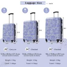 MERAX Hardshell Luggage Sets 3 Pcs Spinner Suitcase With TSA Lock Lightweight-20"+24"+28" Luggages,Blue - 藍色 - 查看 2