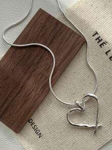 1pc Fashionable Everyday Versatile Heart Adjustable Necklace, Suitable For Women, Versatile Accessory For Personal Styling