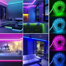 1 pieza Tira de luz LED RGB inteligente, incluye control remoto de 44 teclas y control de aplicación, sincronización con música, temporizador, regulable, alimentada por USB, LED, efectos de cambio de color dinámico, adecuada para el hogar, fiestas, árbol de Navidad, dormitorio, sala de juegos - Fácil instalación, bajo voltaje, múltiples opciones de color (baterías no incluidas) - RGB - Ver 10