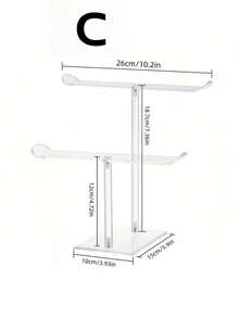 一套亚克力发圈展示架，发圈收纳架，旋转爪夹收纳架，透明展示架，发带盒 - 無色 - 查看 16